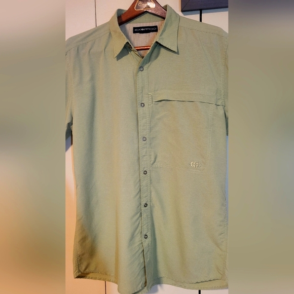 ExOfficio Men's green Vented Button Up Short Sleeve Shirt size L - Picture 3 of 12
